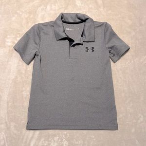 Boys Under Armour Polo | Gray & Black | Size 6